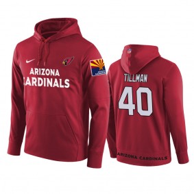 Arizona Cardinals #40 Pat Tillman Cardinal Circuit Wordmark Hoodie - Men's