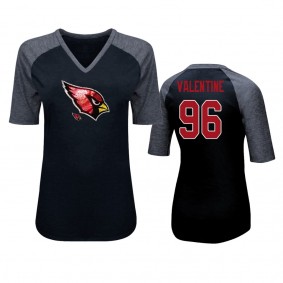 Cardinals #98 Corey Peters Black Half Sleeve Raglan Plus Size T-Shirt - Women's