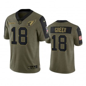 Arizona Cardinals A.J. Green Olive 2021 Salute To Service Limited Jersey