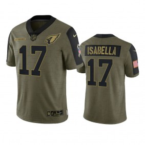 Arizona Cardinals Andy Isabella Olive 2021 Salute To Service Limited Jersey