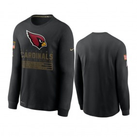 Arizona Cardinals Black 2020 Salute to Service Sideline Performance Long Sleeve T-Shirt