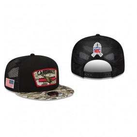 Arizona Cardinals Black Camo 2021 Salute To Service Trucker 9FIFTY Snapback Hat