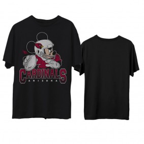 Men's Cardinals Junk Food Disney Mickey QB Black T-Shirt