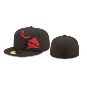 Arizona Cardinals Black Logo Feature 59FIFTY Fitted Hat