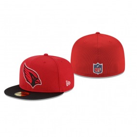 Arizona Cardinals Cardinal Black 2021 NFL Sideline Road 59FIFTY Fitted Hat