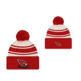 Arizona Cardinals Cream Cardinal 2022 Sideline Sport Cuffed Pom Knit Hat