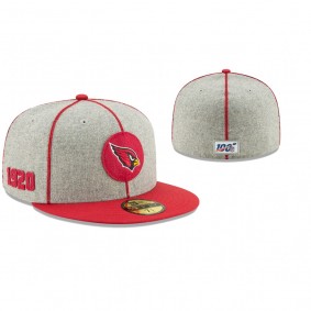 Arizona Cardinals Heather Gray Cardinal 2019 NFL Sideline Home 1920s 59FIFTY Fitted Hat