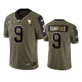 Arizona Cardinals Isaiah Simmons Olive Gold 2021 Salute To Service Limited Jersey