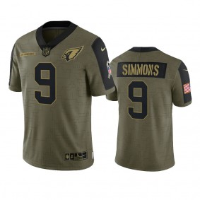 Arizona Cardinals Isaiah Simmons Olive 2021 Salute To Service Limited Jersey