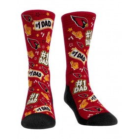 Men's Arizona Cardinals Rock Em Socks #1 Dad Crew Socks