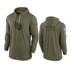 Arizona Cardinals Olive 2022 Salute to Service Tonal Pullover Hoodie