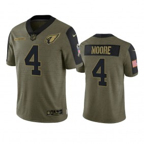 Arizona Cardinals Rondale Moore Olive 2021 Salute To Service Limited Jersey