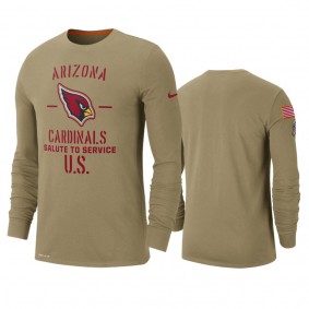 Arizona Cardinals Tan 2019 Salute to Service Sideline Long Sleeve T-Shirt