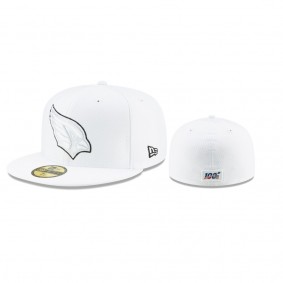 Arizona Cardinals White 2019 NFL Sideline Platinum 59FIFTY Fitted Hat