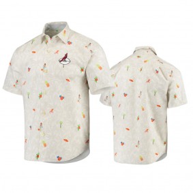 Arizona Cardinals White Beach-cation Throwback Button-Up Woven Shirt