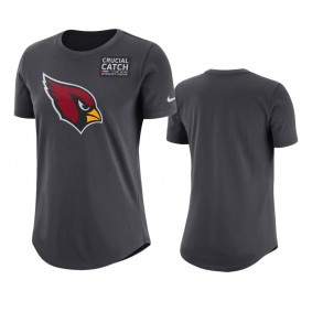 Women's Arizona Cardinals Anthracite Crucial Catch T-Shirt