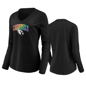 Women's Arizona Cardinals Black Pride Logo Long Sleeve T-Shirt
