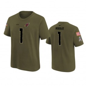 Youth Arizona Cardinals Kyler Murray Olive 2022 Salute To Service Name Number T-Shirt